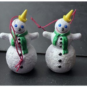 JACK‎ IN THE BOX RESTAURANT Vtg 1995 Snowman Christmas Tree 2 Ornaments